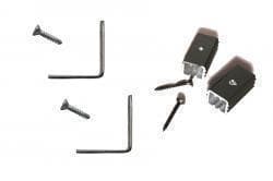 Taquets & équerres pour poteaux universels en aluminium, anthracite (convient pour toutes les clôtures WPC) avec vis (2 pcs/pc de chaque)
